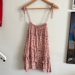 Floral Vintage Babydoll Tie Tank top 🌸